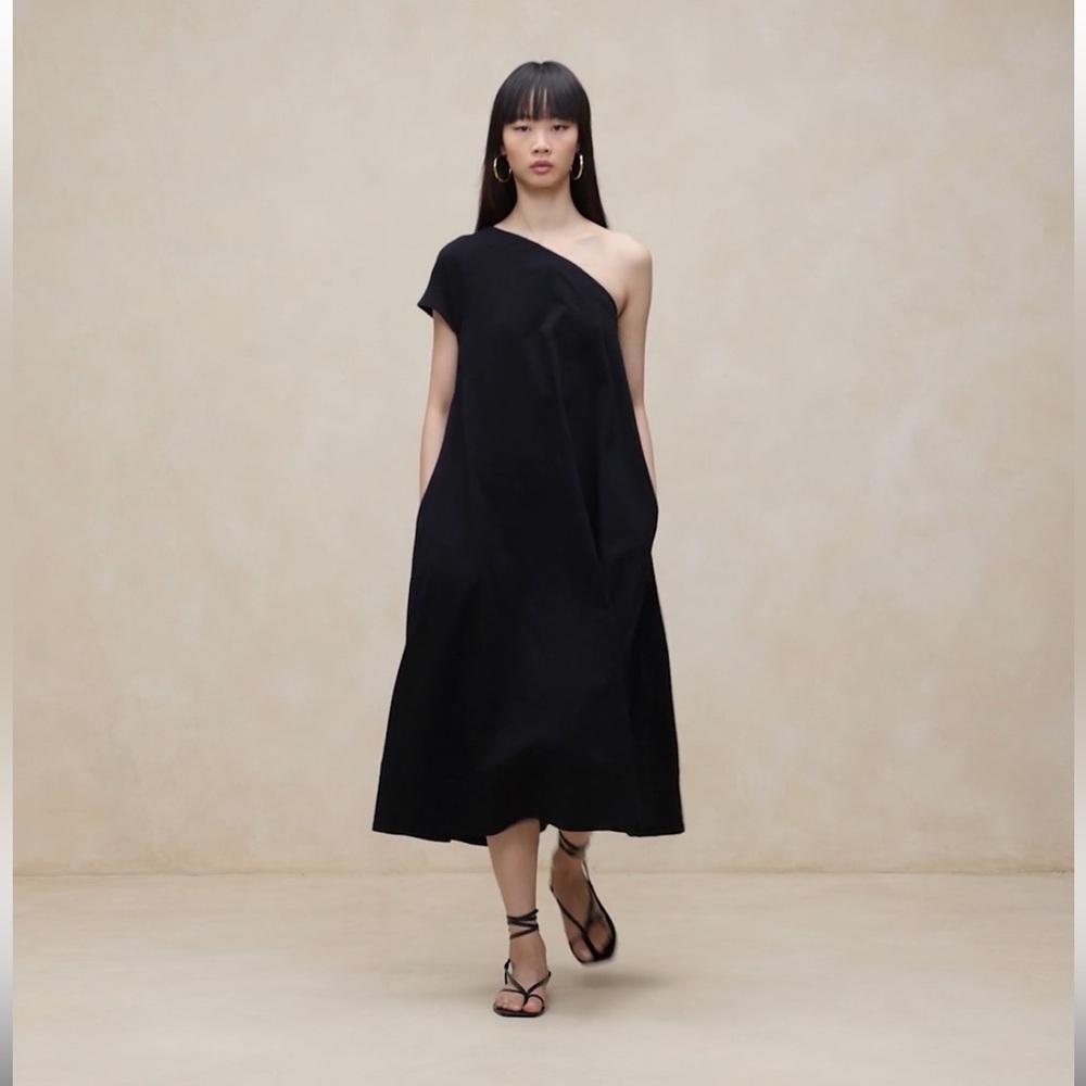 Odile One-shoulder Knit Dress Black